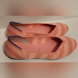 Rothy's Pink Macaron Big Striped Flats Size 6.5